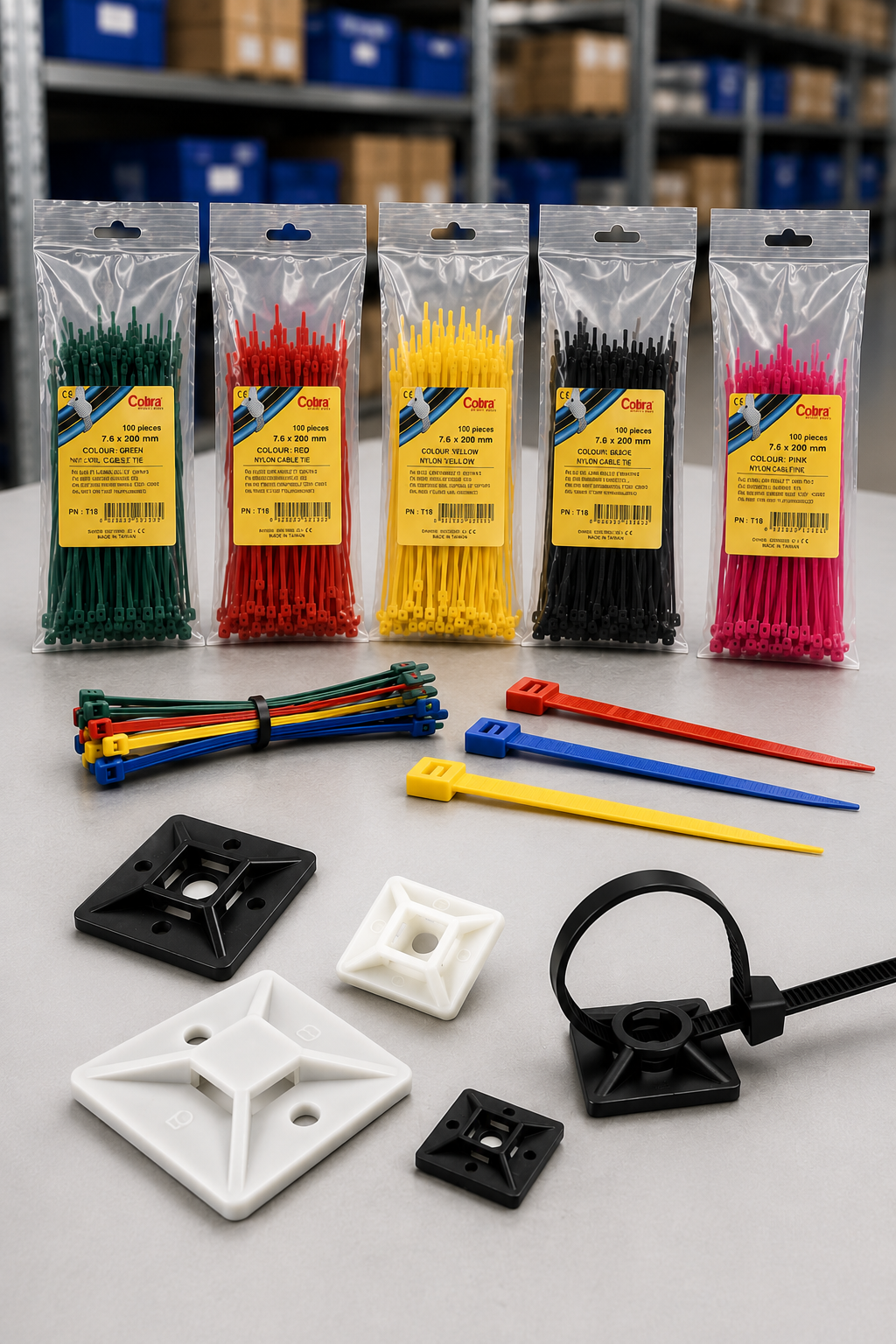 Cobra Nylon Cable Tie & Self Adhesive Mounts